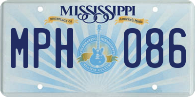 MS license plate MPH086