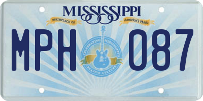 MS license plate MPH087