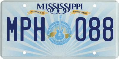 MS license plate MPH088