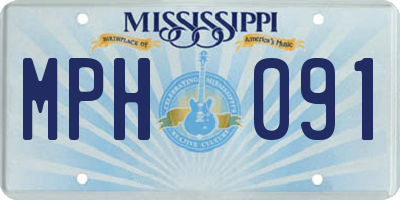 MS license plate MPH091