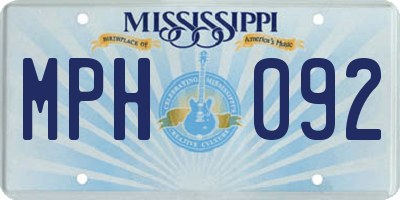 MS license plate MPH092