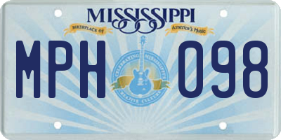 MS license plate MPH098
