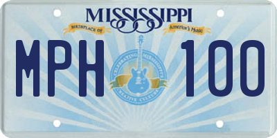 MS license plate MPH100