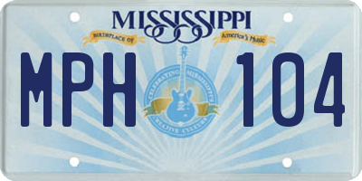 MS license plate MPH104