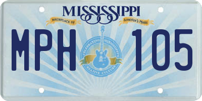 MS license plate MPH105