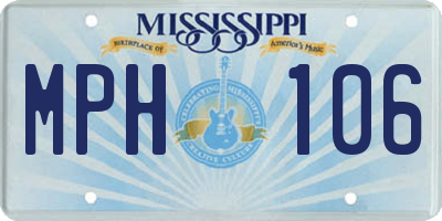 MS license plate MPH106