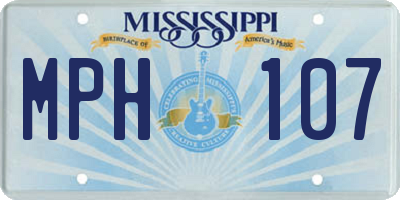 MS license plate MPH107