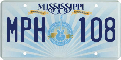 MS license plate MPH108