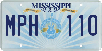 MS license plate MPH110