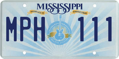 MS license plate MPH111