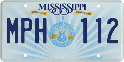 MS license plate MPH112
