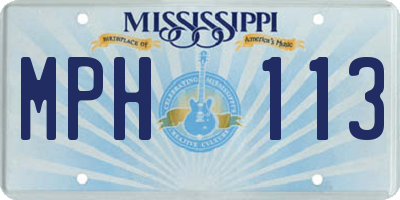 MS license plate MPH113