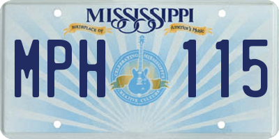 MS license plate MPH115