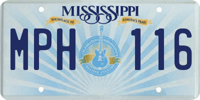 MS license plate MPH116