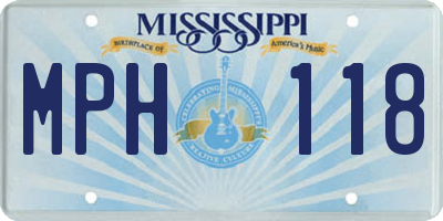 MS license plate MPH118