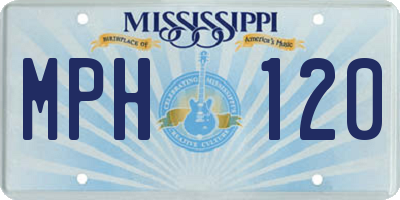 MS license plate MPH120