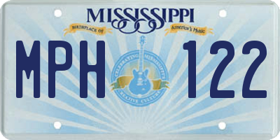 MS license plate MPH122