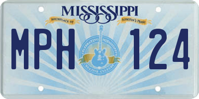 MS license plate MPH124