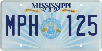 MS license plate MPH125