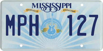 MS license plate MPH127