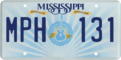 MS license plate MPH131