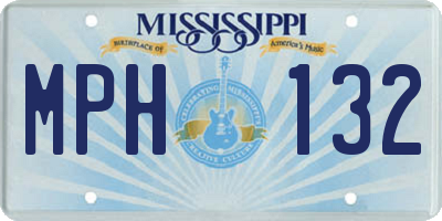 MS license plate MPH132