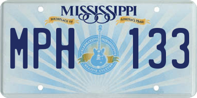 MS license plate MPH133