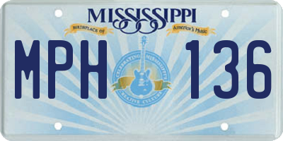 MS license plate MPH136