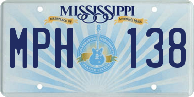MS license plate MPH138
