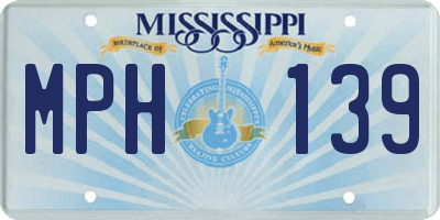 MS license plate MPH139