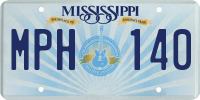MS license plate MPH140