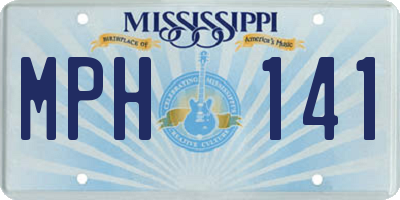 MS license plate MPH141