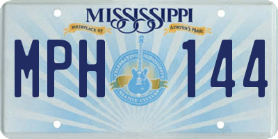 MS license plate MPH144