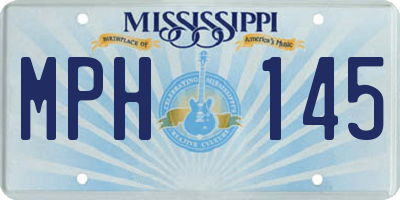 MS license plate MPH145