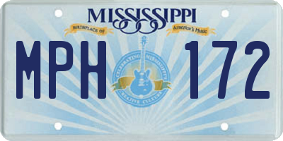 MS license plate MPH172