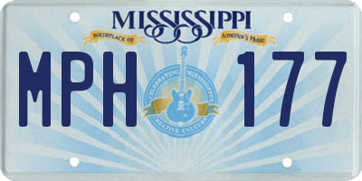 MS license plate MPH177