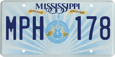 MS license plate MPH178
