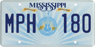 MS license plate MPH180