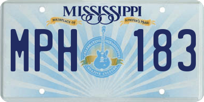 MS license plate MPH183