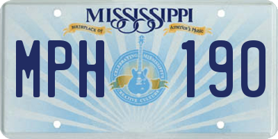 MS license plate MPH190