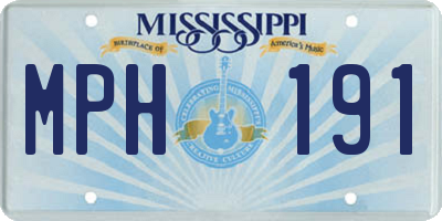 MS license plate MPH191