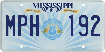MS license plate MPH192