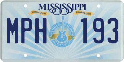 MS license plate MPH193