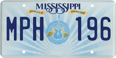 MS license plate MPH196