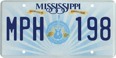 MS license plate MPH198