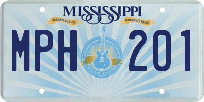 MS license plate MPH201