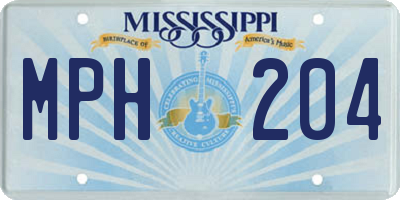 MS license plate MPH204