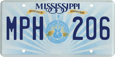 MS license plate MPH206