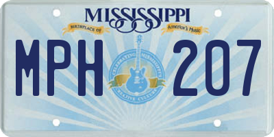 MS license plate MPH207