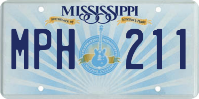 MS license plate MPH211